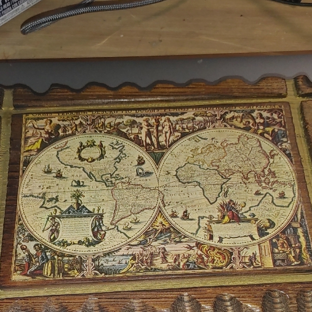 Vintage Style Wooden Map Plaque